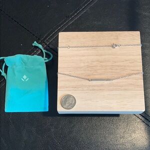 Brilliant Earth silver pendant with lab diamond in excellent condition